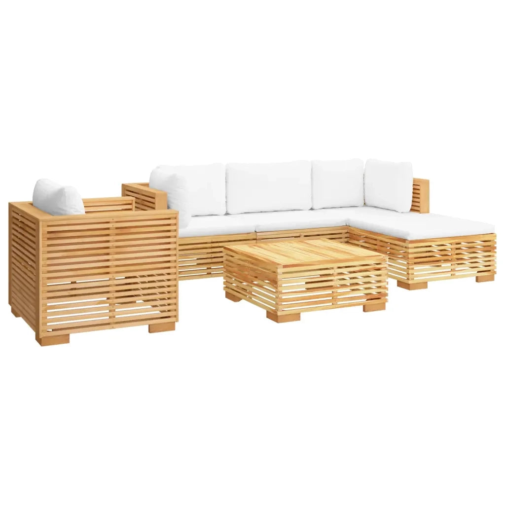 Set Divani da Giardino 6 pz con Cuscini Legno Massello di Teak 3100857