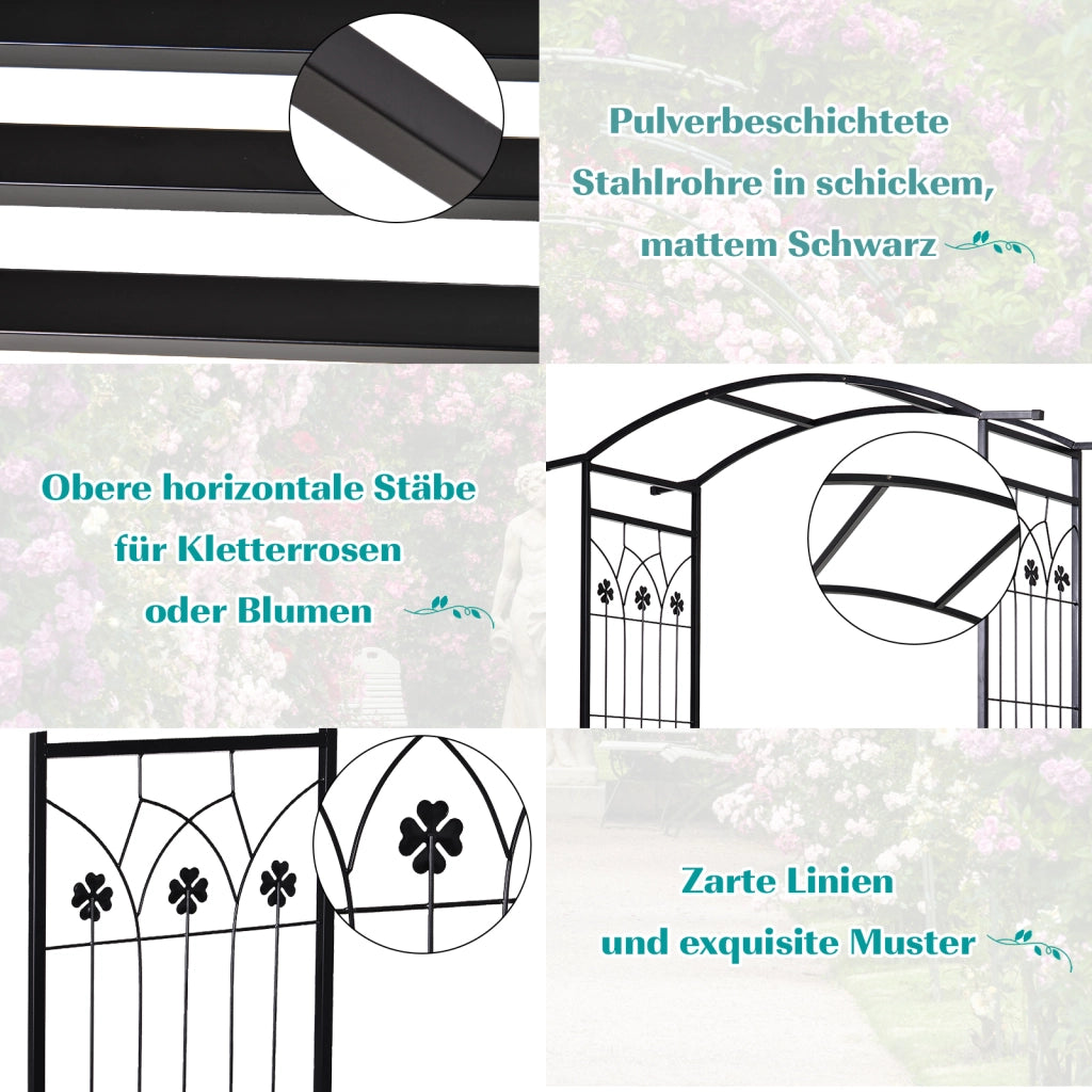 Arco con Panca ¨C zephmum ¨C Nero, Metallo, 154x60x205 cm
