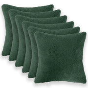 Federa 6 pcs HEERLEN Verde Scuro 30 x 30 cm Bouclé 907560