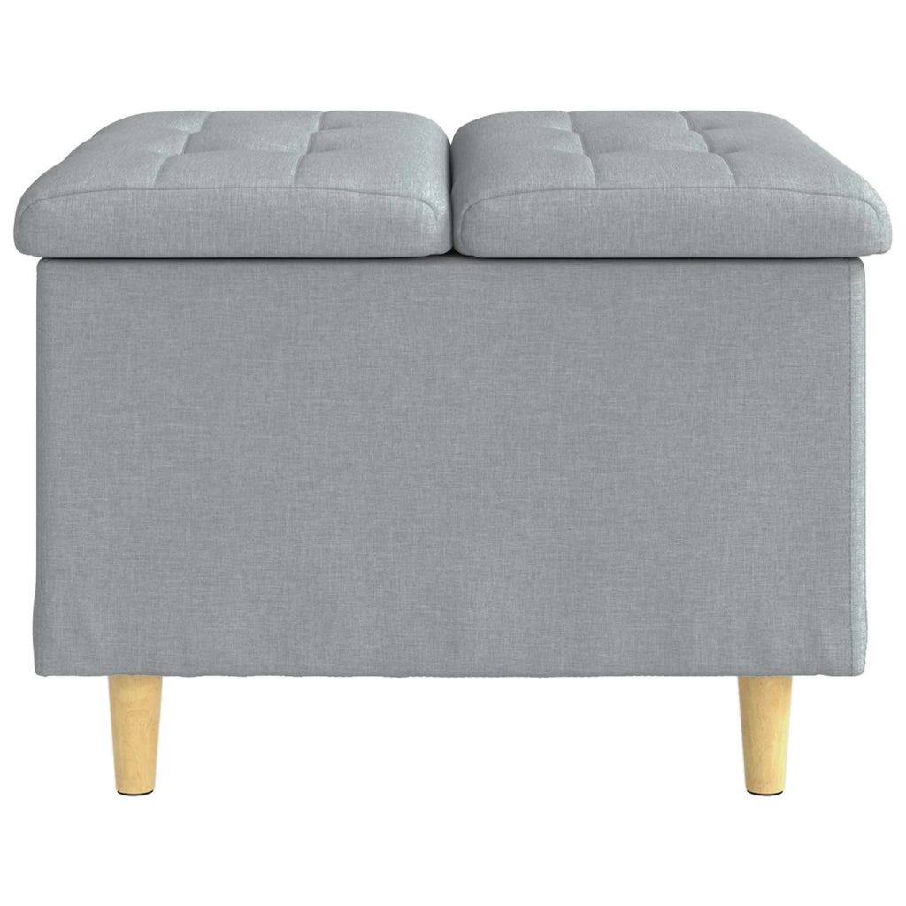 Pouf contenitore Grigio chiaro 60 x 60 x 45 cm Tessuto