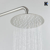 JANA | Set pioggia premium in acciaio inox spazzolato | Miscelatore doccia di design | Miscelatore doccia completo di doccetta