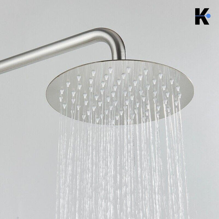 JANA | Set pioggia premium in acciaio inox spazzolato | Miscelatore doccia di design | Miscelatore doccia completo di doccetta