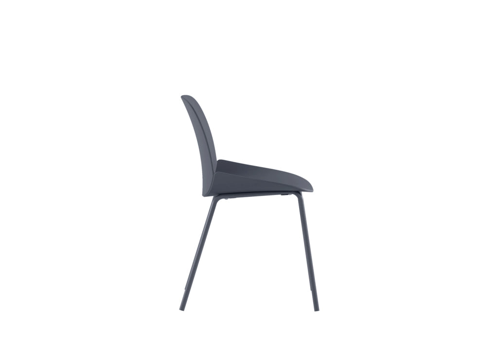 Sedia Eva Design Moderno in Polipropilene Grigio Scuro con Gambe in Metallo - Struttura Robusta per Interni ed Esterni - Alta Qualità