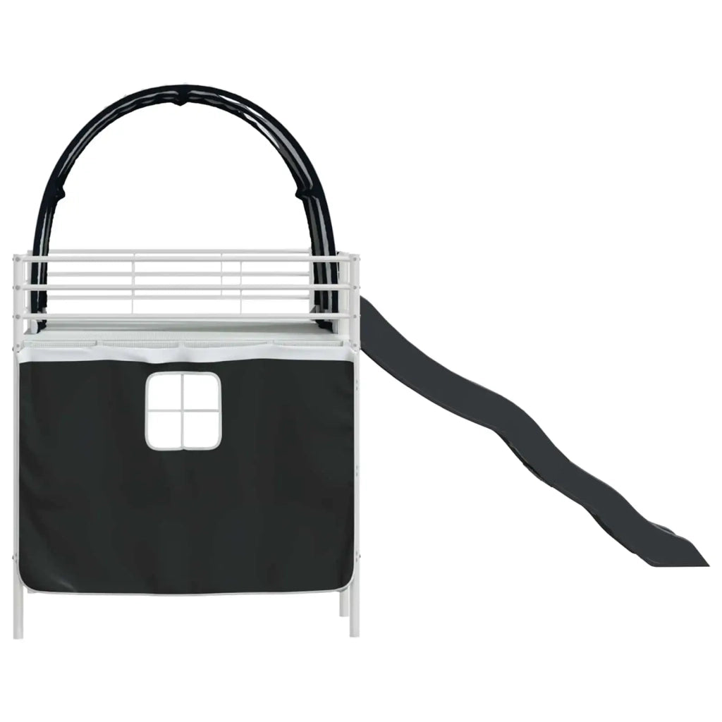 Struttura del letto loft per bambini-Giroletto per bambini Bianco e Nero 80 x 200 cm 190776