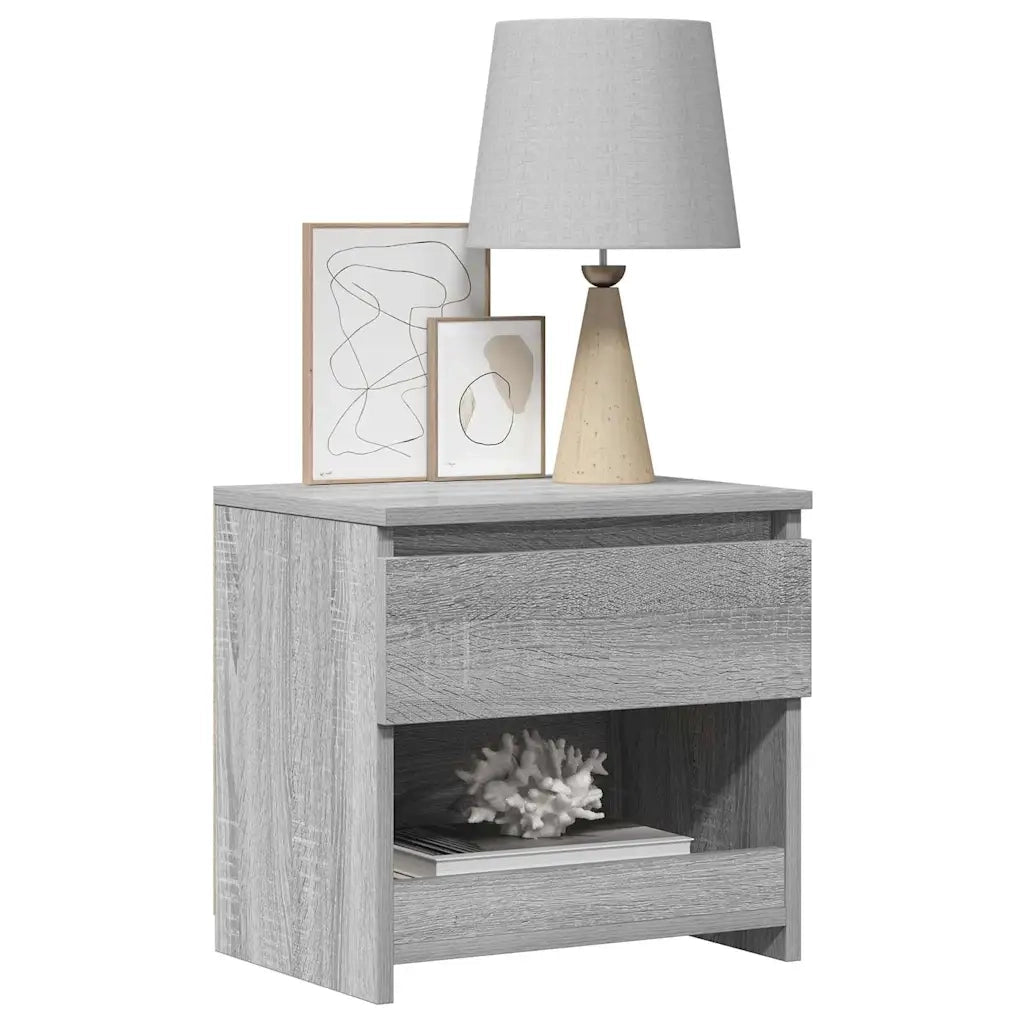Comodino-Tavolino da notte Rovere Grigio 40x30x39 cm Legno Ingegnerizzato