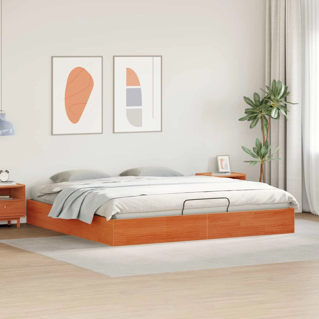 Telaio del Letto Ottomano con Ripostiglio Marrone Cera 3418800