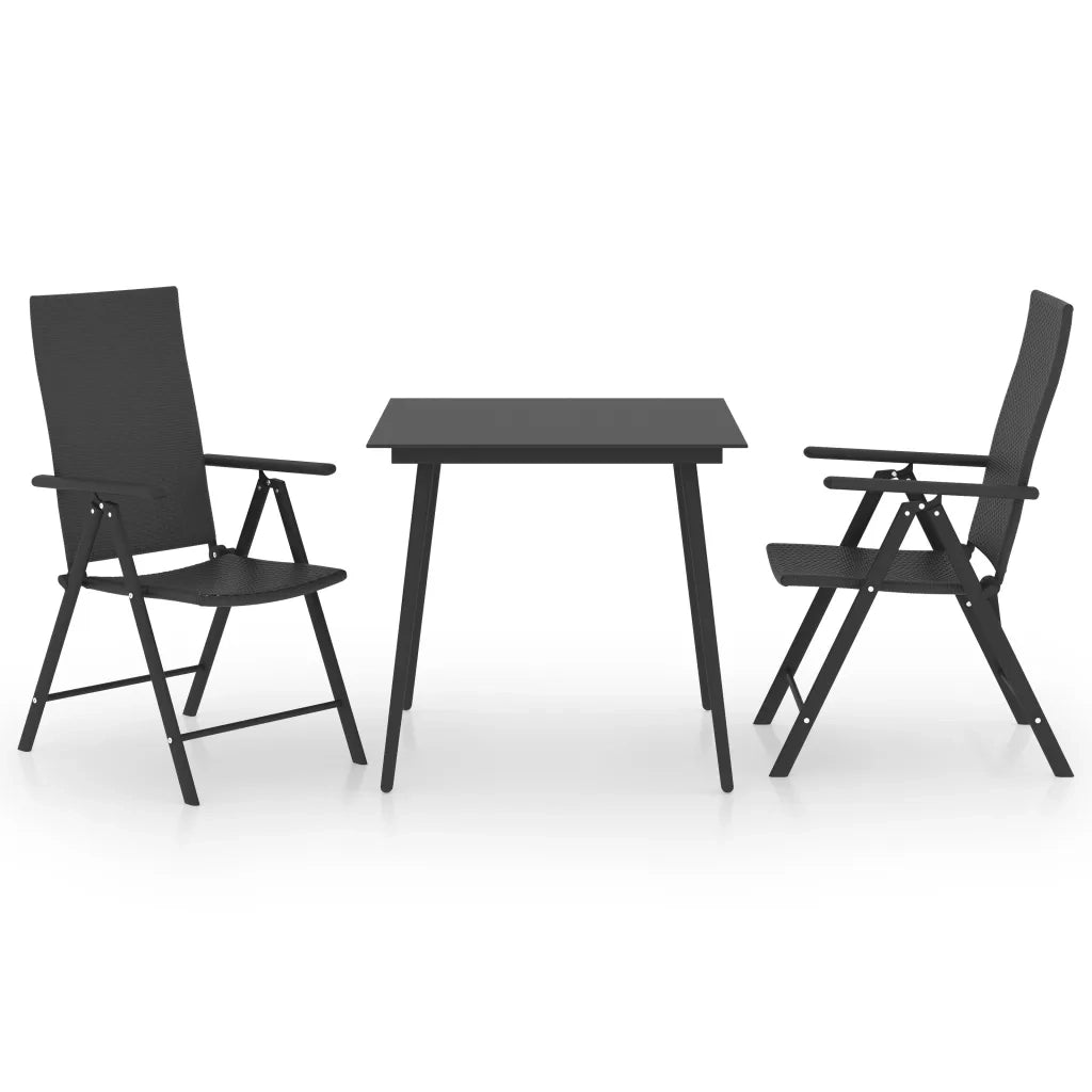 Set da Pranzo da Giardino 3 pz Nero  cod mxl 43904