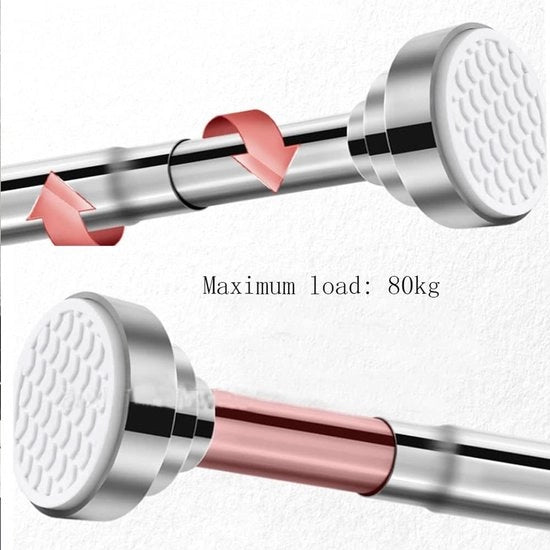 Douchegordijn con maniglia - acciaio inossidabile - 61-105 cm