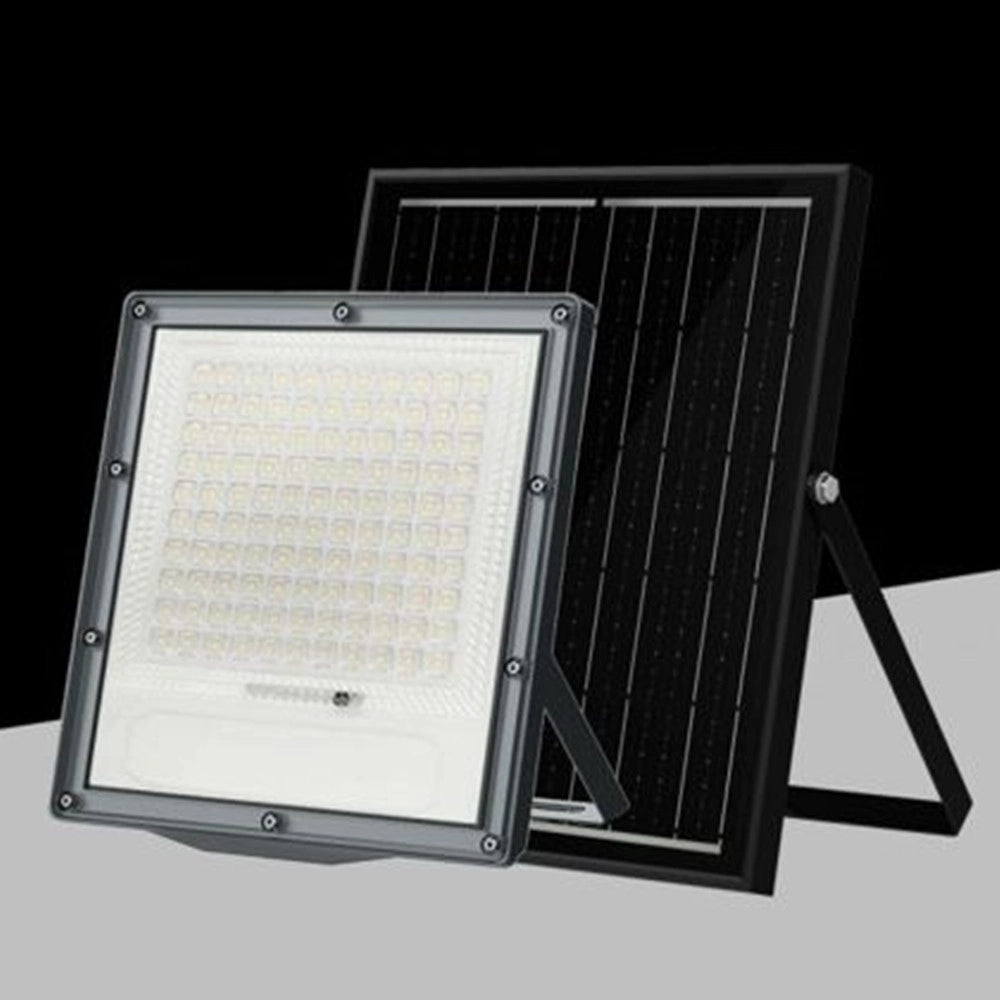 Trade Shop - Faretto Proiettore Con Pannello Solare Led Ip66 100w Luce Selezionabile Cct Sfl516-100w-3c -