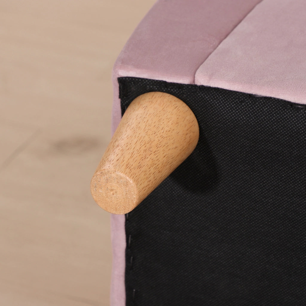 Poltrona per Bambini 50,2x41,9x57,8 cm con Schienale a Corona in Tessuto Effetto Velluto Rosa