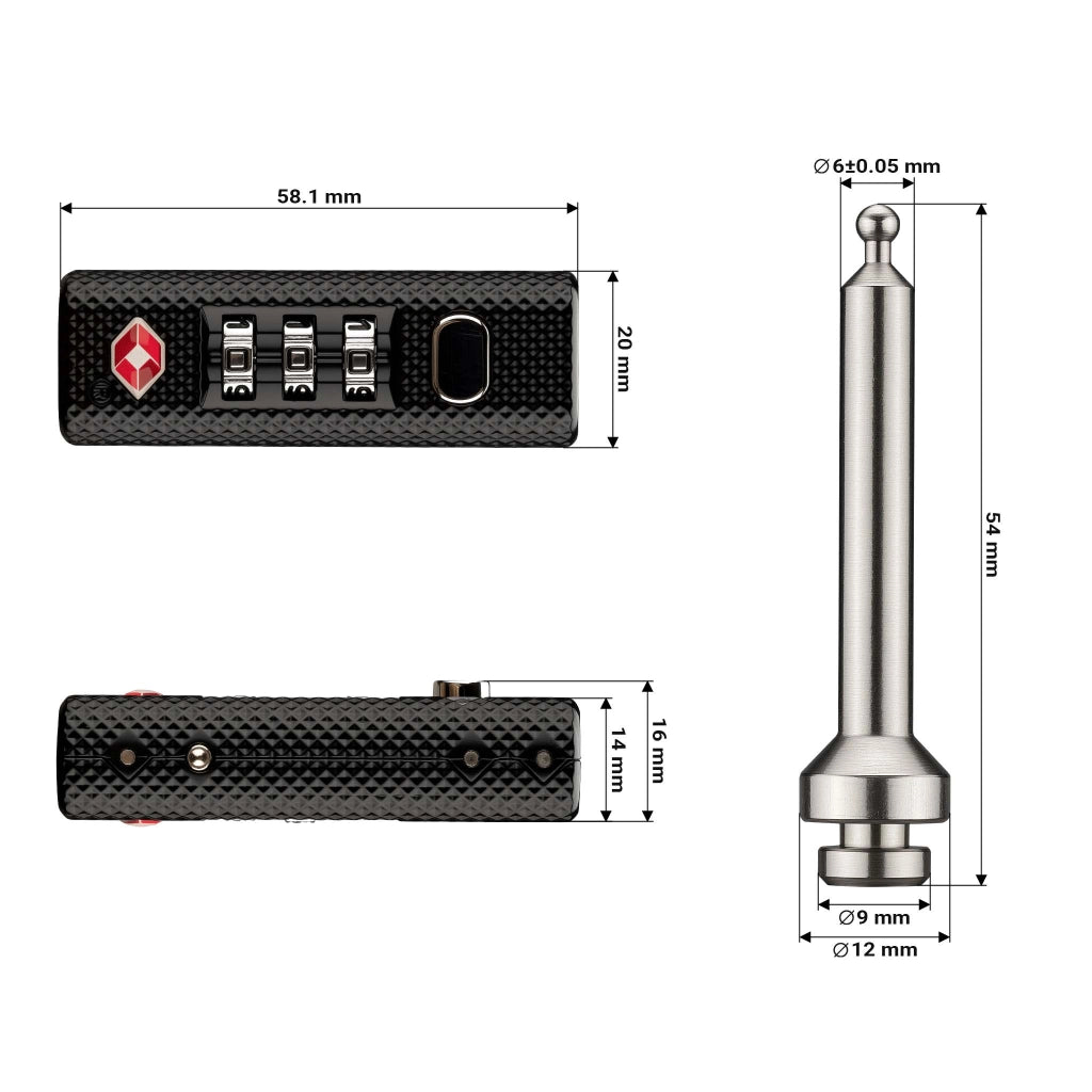 Set di 4x Lucchetto tsa a combinazione con 3 cifre, serratura per valigie, custodie e valigette porta armi, chiusura di sicurezza, 4 pezzi