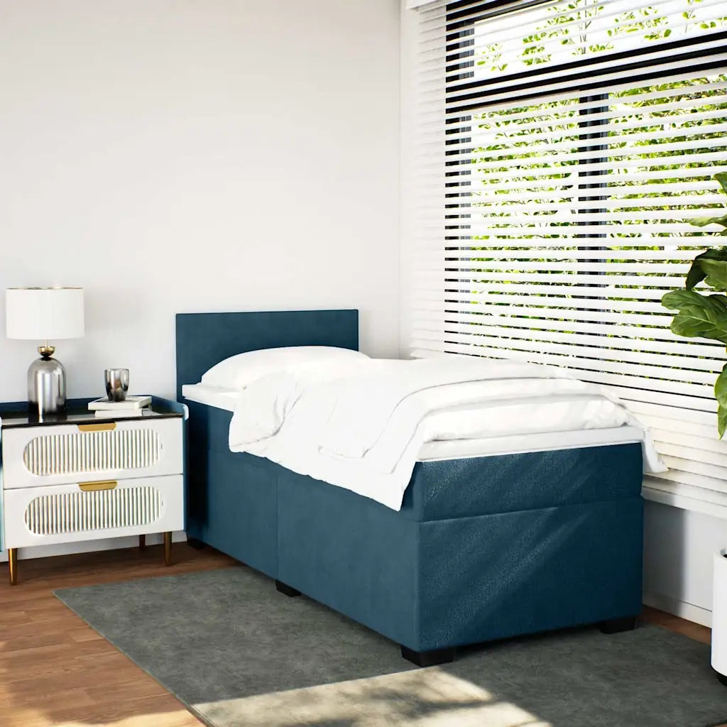 Giroletto a Molle con Materasso Blu 100x200 cm in Velluto 3288532