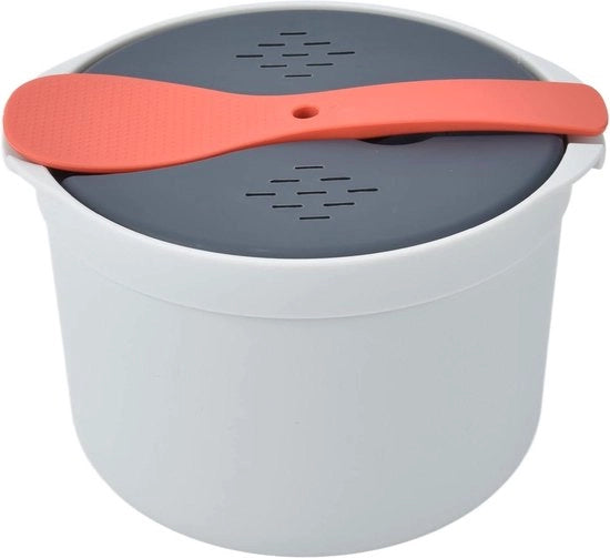Set di Cottura per Riso in PP di Qualità Alimentare 2L - Materiale Riso con Coperchio e Setto - Stufa a Vapore per Riso - Set di Cottura per Riso in Orione.