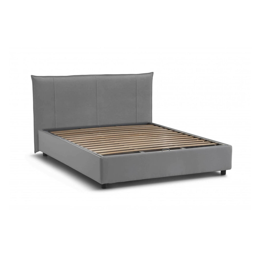 Letto Matrimoniale Akasha, Letto Matrimoniale Sfoderabile Made in Italy, Grigio