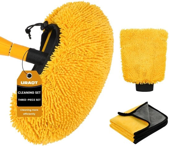 Borstelhoes per SB Borstel, Asciugamano per Asciugaborsello per Autowas con 2 x Microfazzoletti & 1 x Guanto da Vasca - Lavaggio Gentile, Nessun Scalfo, Elevata Assorbimento dell'Acqua - per tutti gli Asciugaborselli