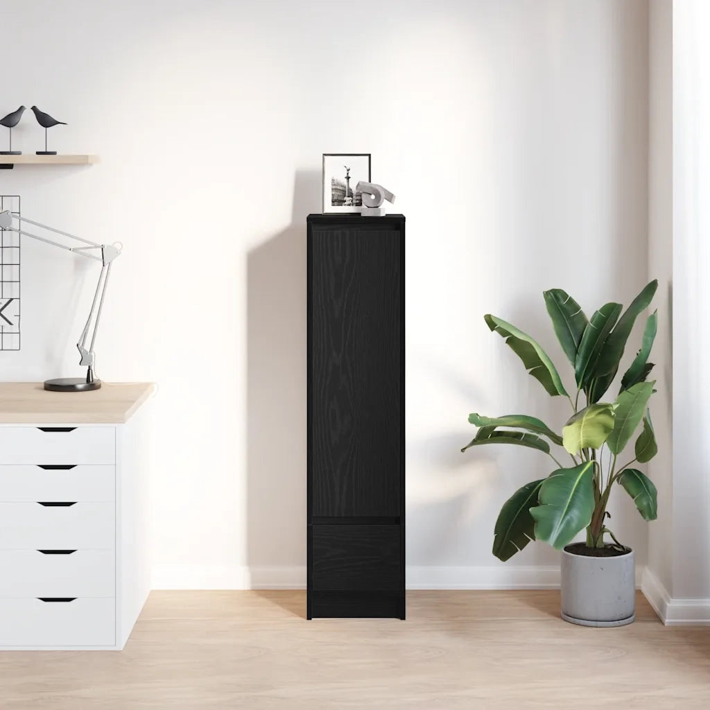 Credenza Rovere Nero 29,5x34x119,5 cm in Legno Multistrato 861653