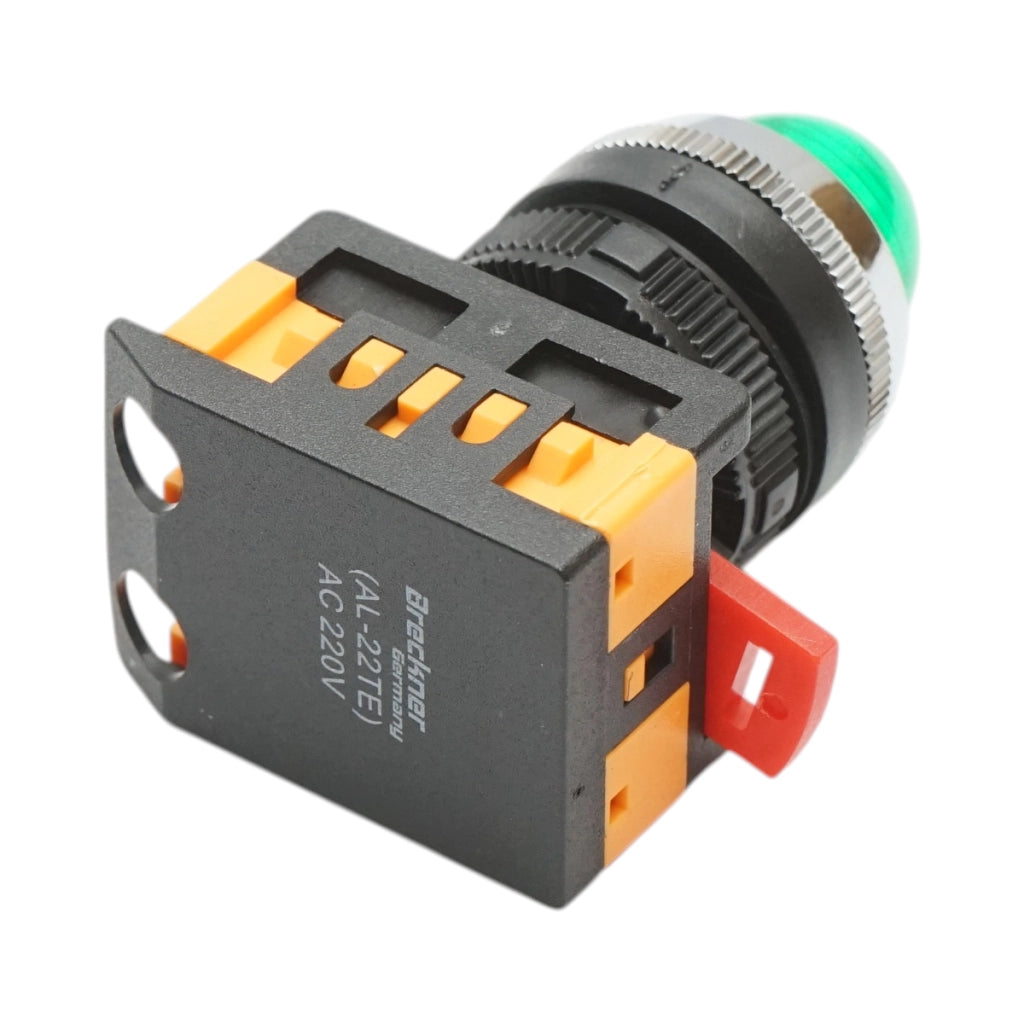 Lampada di segnalazione a LED verde 220V AC 22mm Breckner Germany