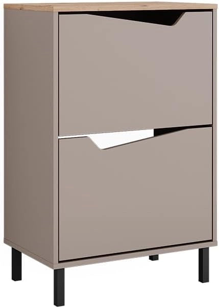 Scarpiera da ingresso Marelle, Bianco/Artisan, 60 x 91.6 cm con 2 scomparti