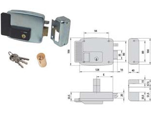 ELETTROSERRATURA PER CANCELLI SENZA TETTO APERTURA ESTERNA 11921- - mm.70 SX (11921704) - 1 pezzi CISA