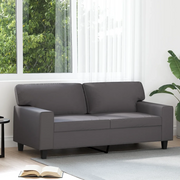 Divano a 2 Posti Grigio 140 cm in Similpelle
