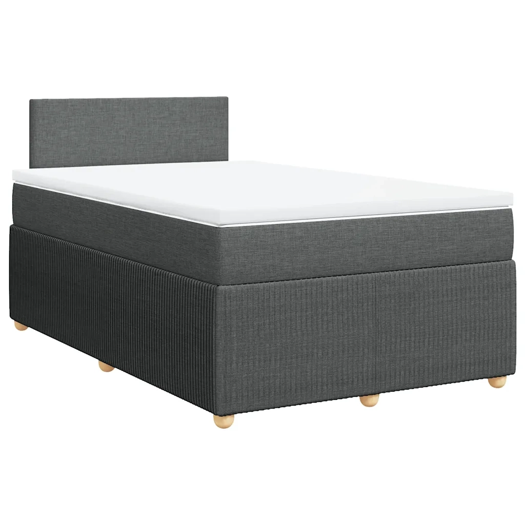 Giroletto a Molle con Materasso Grigio Scuro 120x190cm Tessuto