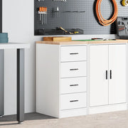 Armadietto da Garage Bianco 40x51x85 cm Legno Massello di Pino 860589