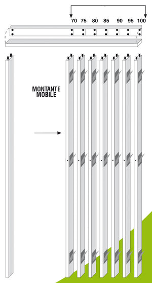 Utilia CONTROTELAIO IN LEGNO H. cm. 215 per muri spessore 10,5 cm.