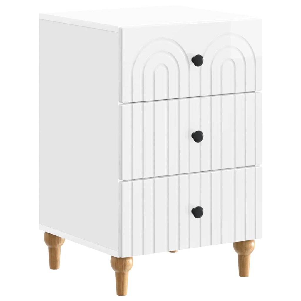 Armadio da Notte con cassetto Bianco Lucido 43x 41 x 66,5 cm