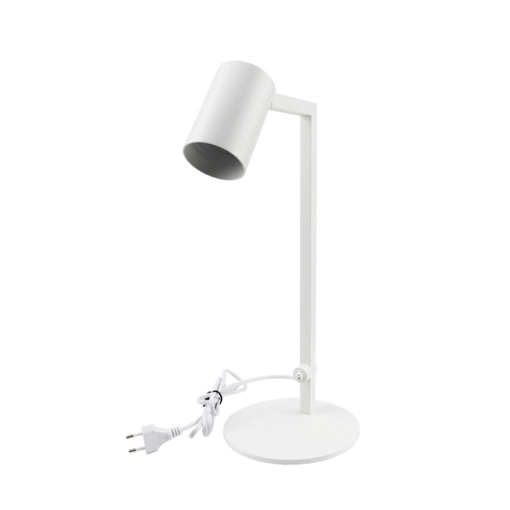 Lampada da tavolo luce da scrivania comodino con attacco lampada GU10 elegante moderna luce orientabile salotto ufficio camera albergo 230V BIANCO