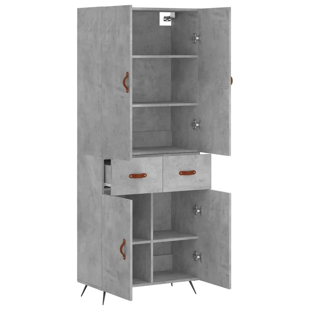 Buffet credenza cassettiera armadio mobile contenitore organizer cucina soggiorno salotto alto 69,5 x 34 x 180 cm legno ingegnerizzato grigio 02_0034498