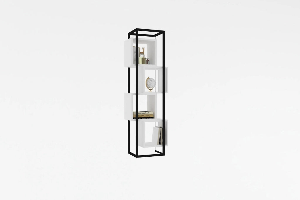 Libreria in legno "Rabant" - 44 x 29 x 140 cm - Bianco