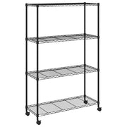 Scaffale a 4 Livelli con Ruote 90x35x142 cm Nero 200 kg CFW4720061