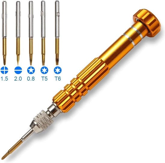 Kit di Allenatore Mini 5 pezzi - Per orologi, telefoni, laptop, computer, fotocamere - Set di riparazione portatile - Kit di allenatore professionale