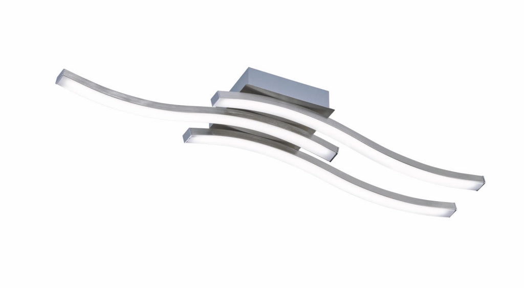 Plafoniera LED moderna ROUTE 56cm argento/bianco RL