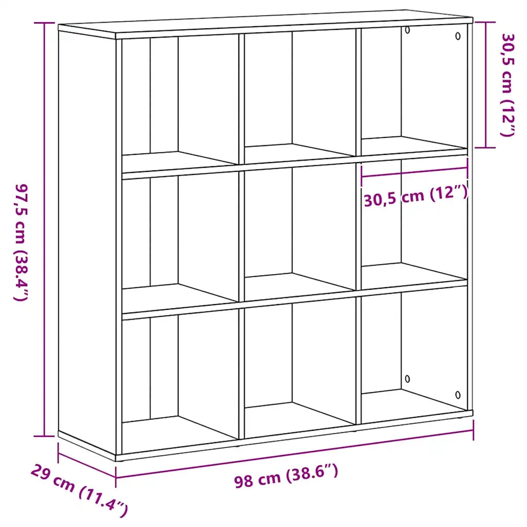 Mobile libreria Rovere Nero 98x29x97,5 cm in Legno Multistrato 862472