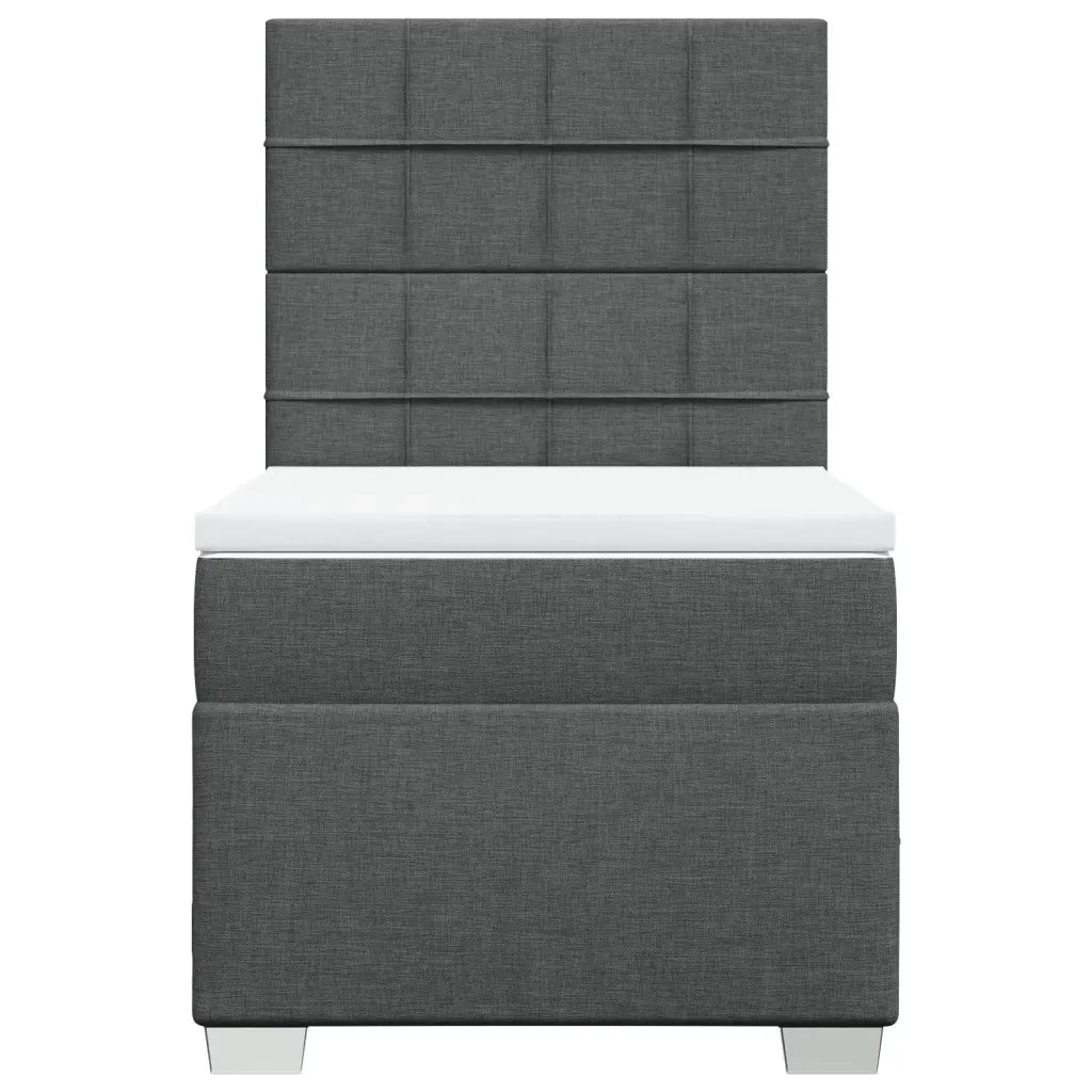 Giroletto a Molle con Materasso Grigio Scuro 100x200 cm Tessuto 3292700