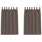 Tende Oscuranti | Tende Blackout con Anelli 2 pz Marrone Scuro 175 x 140 cm