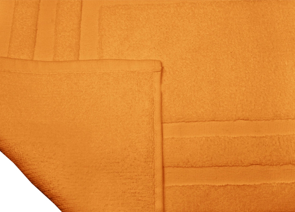Tappeto Casa Bagno Morbido 50x65cm Tinta Unita 100% Cotone Modello Sophie - Tappeto - Arancio