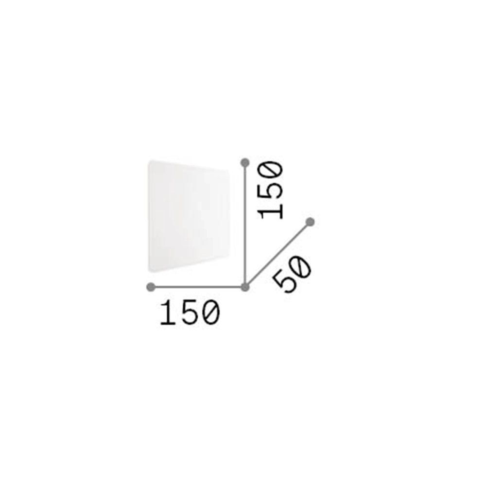 Applique Moderna Cover Alluminio Bianco Led 9,5W 3000K Luce Calda Quadr.