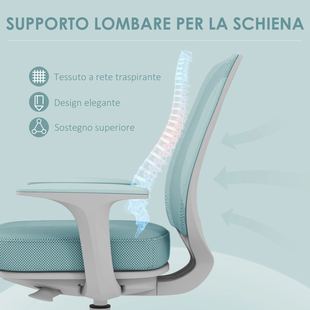 Sedia da Ufficio Ergonomica ¨C Zephmum ¨C Verde Chiaro 55x48x82.5-94.5 cm