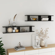 Mensole a Parete 2 pz Nere 105x18x20 cm in Legno Multistrato 807206