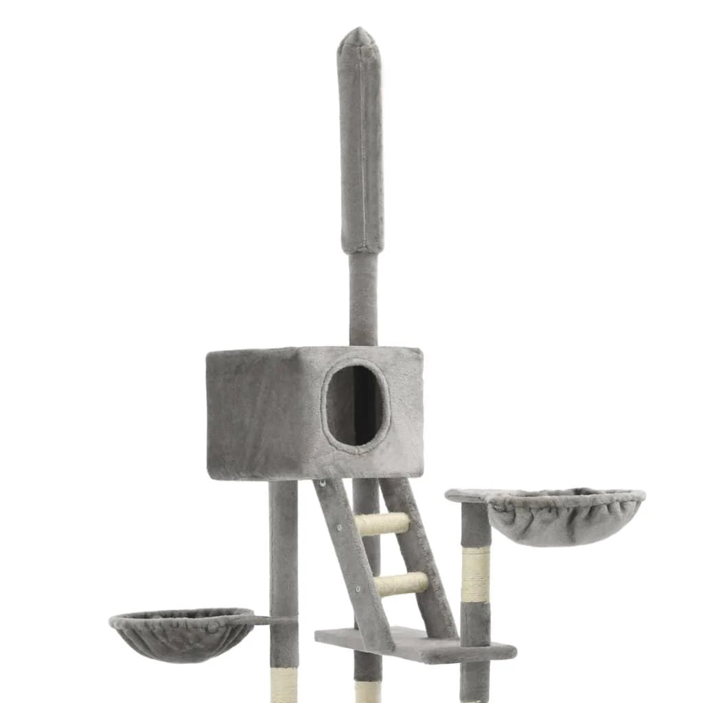 Tiragraffi albero per gatti cuccia per gatti giocattolo peluche sisal 230-260 cm grigio 3702211
