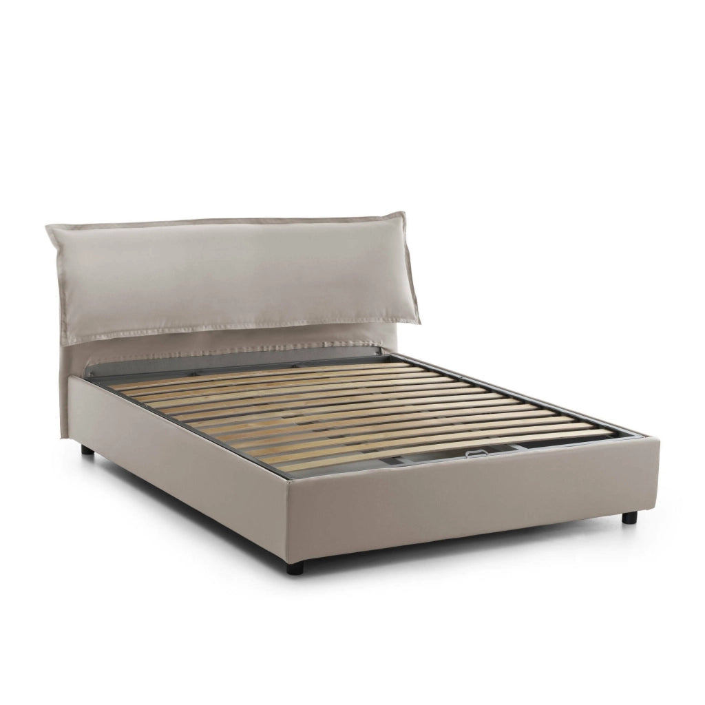 Letto Matrimoniale Andyymion, Letto Matrimoniale Sfoderabile Made in Italy, Grigio Tortora\