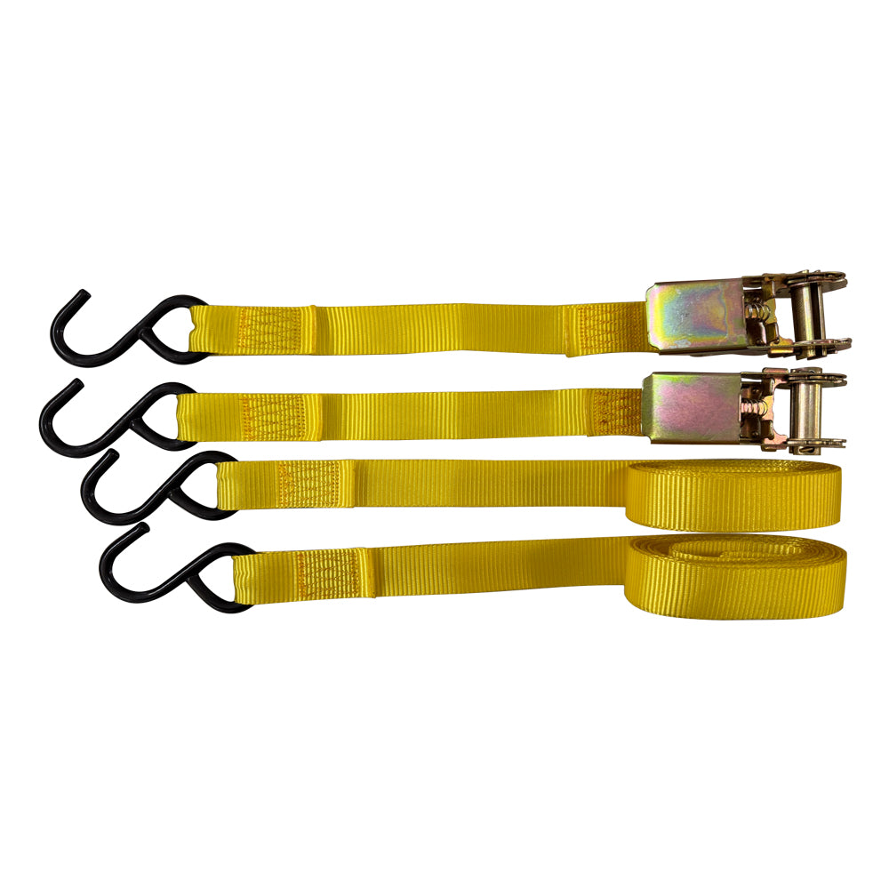 NASTRO DI ANCORAGGIO AD UNCINO mt. 4,5 x mm 25 - port.350 kg - pz.2 / con cricchetto  - UNIKO