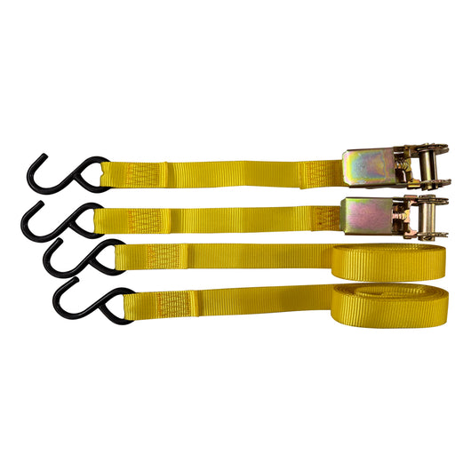 NASTRO DI ANCORAGGIO AD UNCINO mt. 4,5 x mm 25 - port.350 kg - pz.2 / con cricchetto  - UNIKO