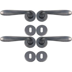 MANIGLIA GOCCIA CROMO ROSETTA FORO PATENT - ZAMA CROMO SATINATA Q8 CF=PZ 4