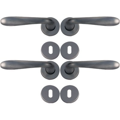 MANIGLIA GOCCIA CROMO ROSETTA FORO PATENT - ZAMA CROMO SATINATA Q8 CF=PZ 4