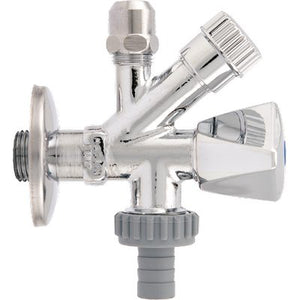 RUBINETTO A VITE  SOTTOLAVABO 387 ITAP - OTTONE CROMATO 1/2XM10 + PORTAGOMMA