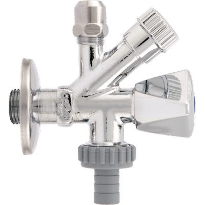 RUBINETTO A VITE  SOTTOLAVABO 387 ITAP - OTTONE CROMATO 1/2XM10 + PORTAGOMMA