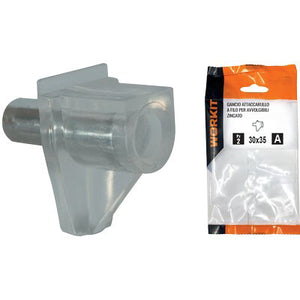 GANCIO ATTACCARULLO A FILO SELF WORKIT - X AVVOLGIBILI ZINCATO MM 30X35 CF=PZ 2- 5 confezioni